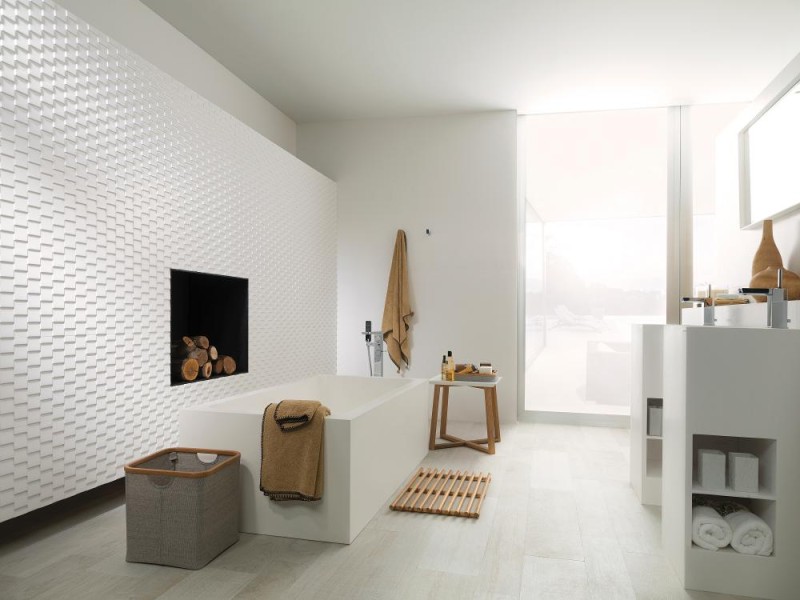 płytki łazienkowe białe Porcelanosa Marmi china mat 33,3x100 12786