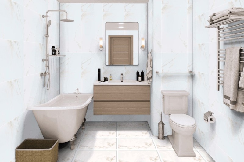 Płytki ścienne marmur biale z beżową żyłą Porcelanosa Persia 45x120 15358