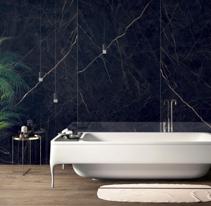 Płytka marmur czarny ze złotą żyłą Flaviker Supreme Evo Noir Laurent lux 60x120 anr 78856