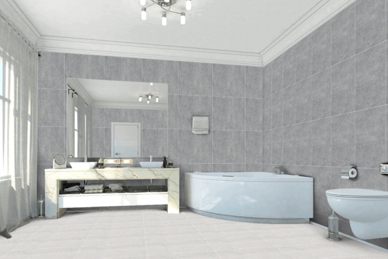 Płytki imitujące szary beton Porcelanosa Rodano mosaico silver 33,3x100 43455