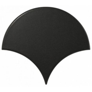 Equipe Scale Fan Schwarz Matt 10,6x12 Wandfliese