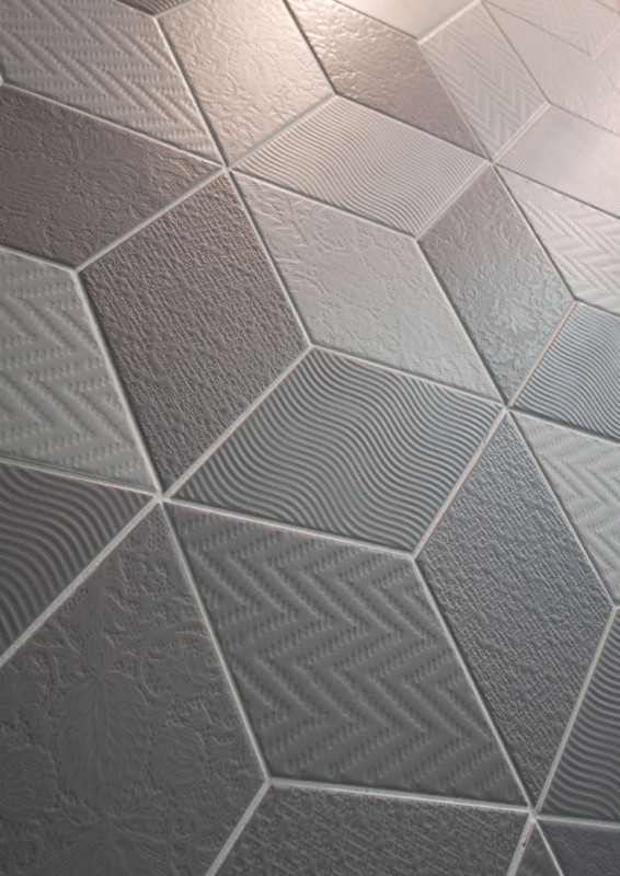 Płytki romby szary-brąz Equipe Rhombus Dark grey 14X24 ir 17470