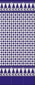 Mainzu Zócalo M13-A 15x20: Weiß-Blaue Patchworkfliesen