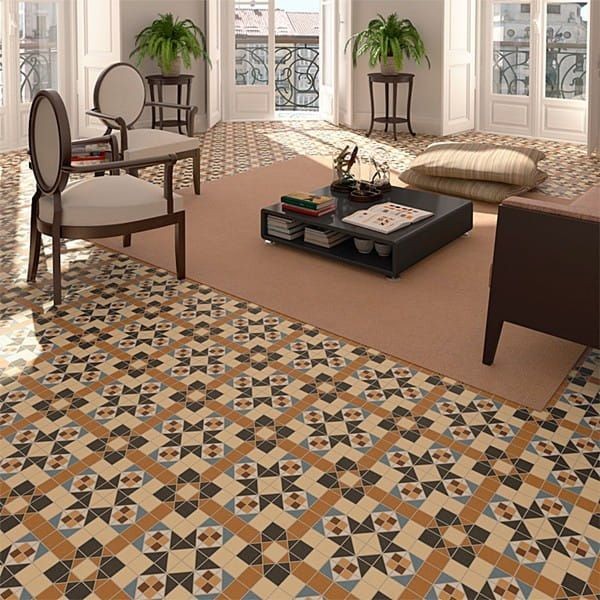 Vives Merton Marrón 31,6x31,6 płytki podłogowe patchworke 154121