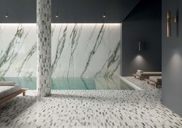 Italgraniti Charm Experience Calacatta Green Lapatto 80x80 płytki gresowe imitujące marmur 133851