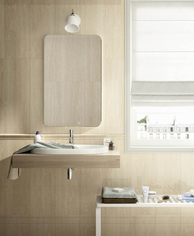 Płytki ścienne połysk imitujące marmur Marazzi Marbleline Travertin Decor 22X66,2 16966