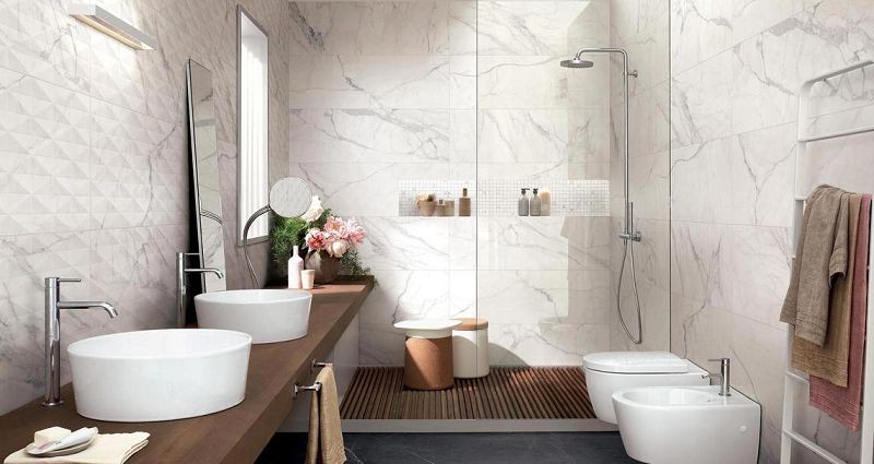 Marazzi Allmarble Altissimo Satin Struttura Pave 3D 40x120 M6TF płytka ścienna 136855