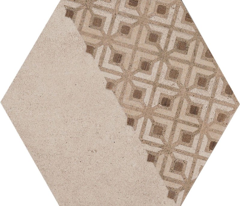 Sześciokątne plytki wzorzystę brązowe patchwork Clays Decoro Earth,Sand,Shell 21x18,2-70156