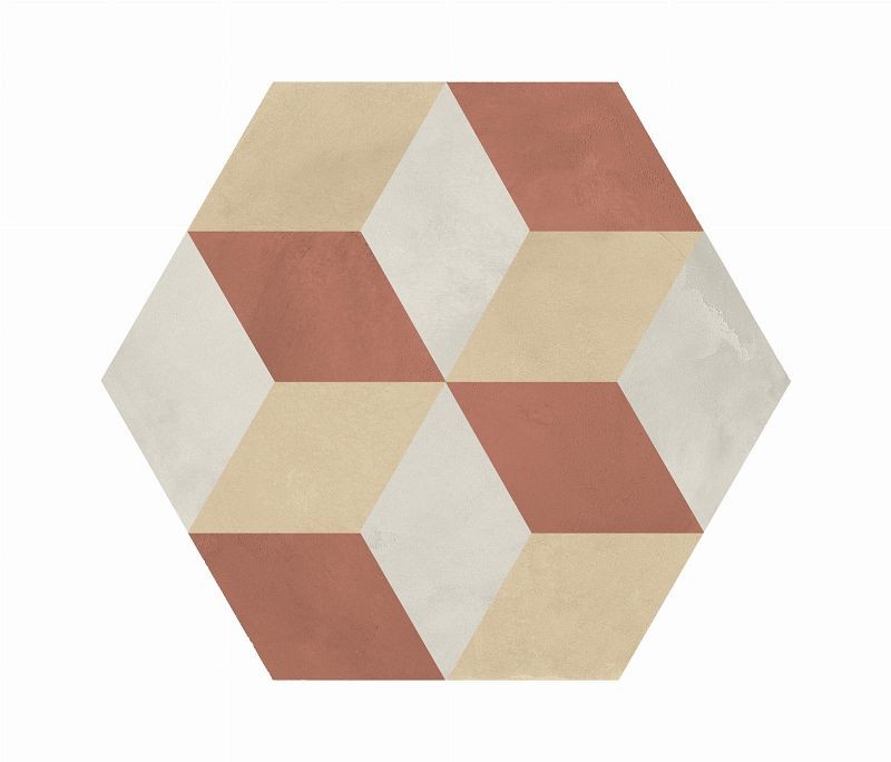 Marca Corona Terra Art Mix Tramonto/Crema Esagona 25x21,6 I429 płytki heksagonalne 144414