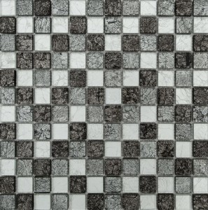 Dell Arte Brillant Silver Black Mosaik Glas Anthrazit 23x23 30x30x8