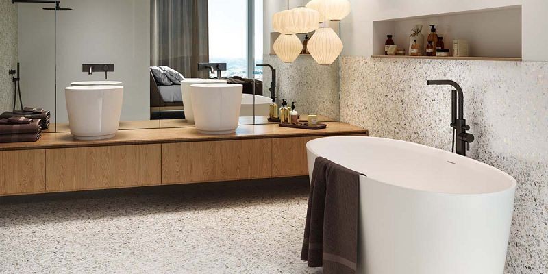 Barwolf Flakes Beige 18,5x18,5 płytka imitująca lastryko 117884