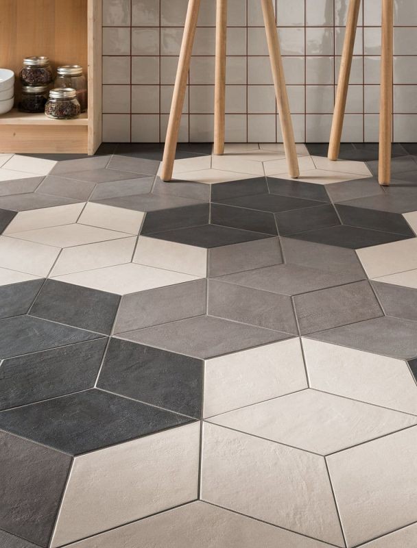 Marca Corona Chalk Grey Rombo 18,7x32,4 E756 płytki gresowe betonowe romby 143051