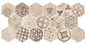 BrazEquipe Hexatile Zement Garten Sand 17,5X20 – Musterhafte hexagonale Fliesen
