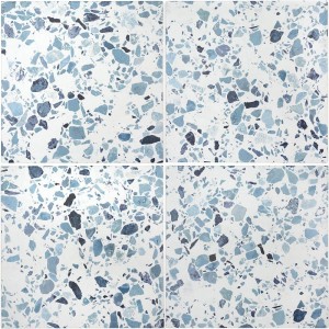 Barwolf Flakes Blau 18,5x18,5 Fliesen, Terrazzo-Optik