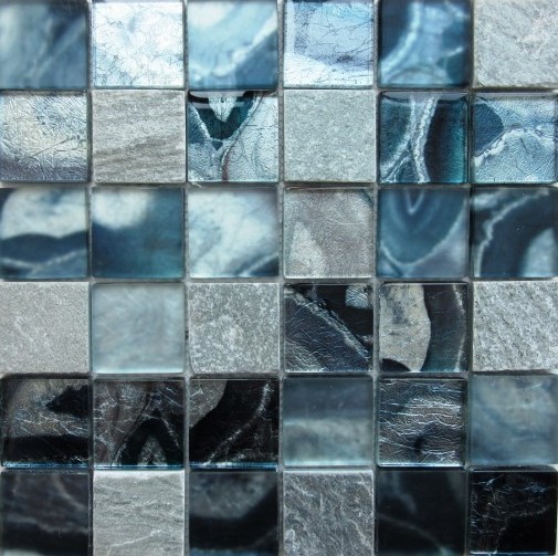 Mozaika turkusowa-butelkowa Dell Arte Agat Blue 4,8x4,8 30x30 31040