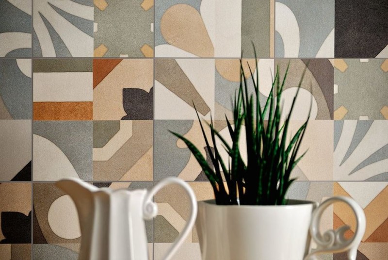 Płytki patchworkowe brąz beż Fioranese Cementine Boho Mini 20x20 bn 33312