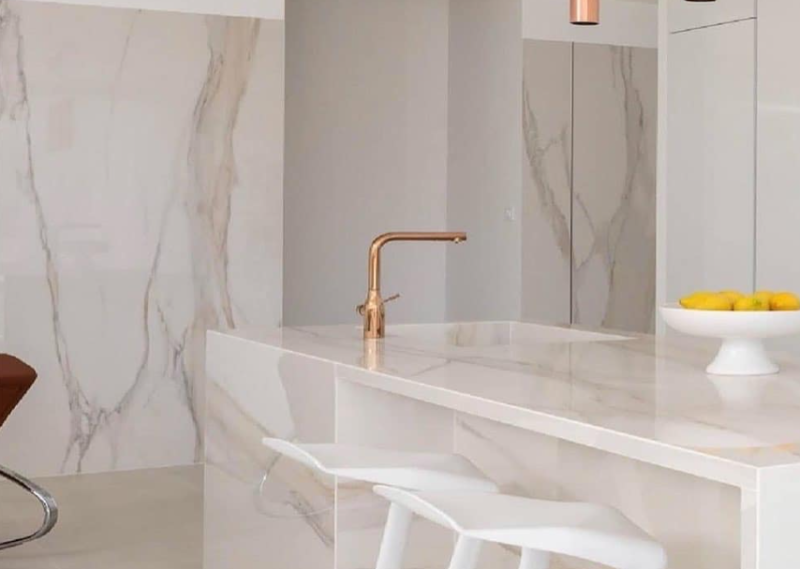 Blat kuchenny marmur biały beż szary Florim Marble Calacatta Gold Gloss 160x320 12mm 166704
