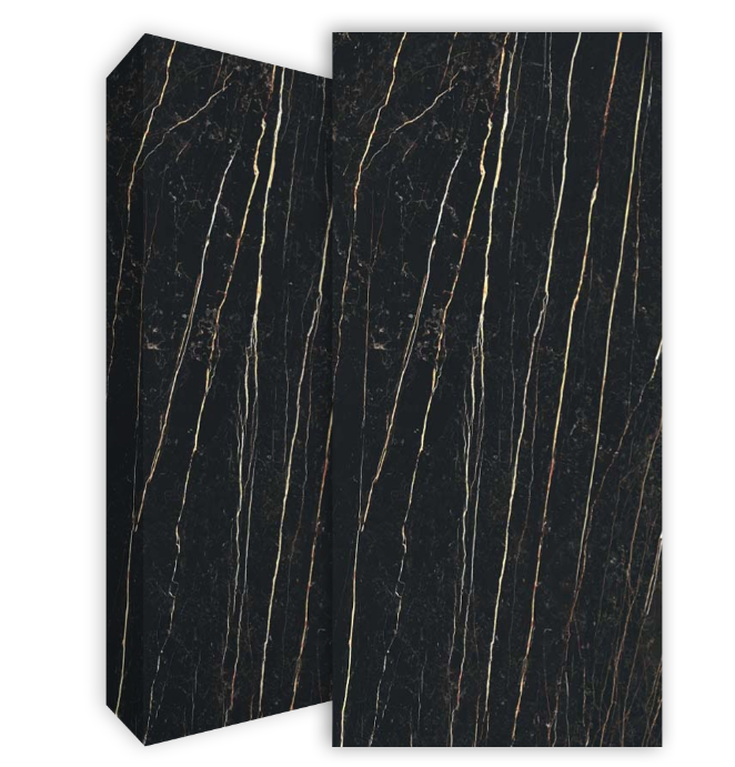 Spieki kwarcowy marmur czarny biały braz Florim Marble Laurent Gloss 160x320 6mm 166819