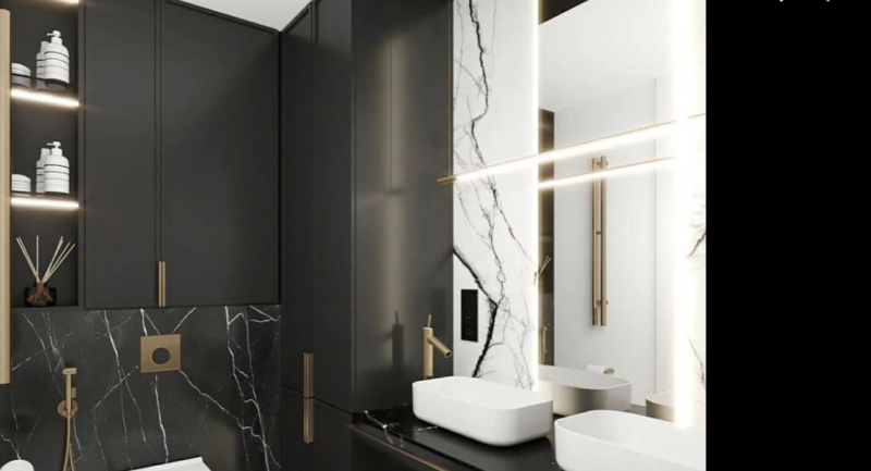 Spieki kwarcowy marmur czarny biały braz Florim Marble Laurent Gloss 160x320 6mm 166823
