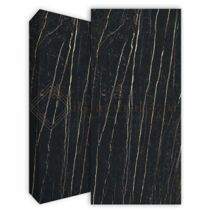 Florim Marmor Spieki Qarz Schwarz Weiß Braun Laurent Mat 160x320 6mm