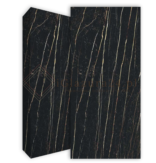 Blat kuchenny marmur czarny biały braz Florim Marble Laurent Gloss 160x320 12mm 166962