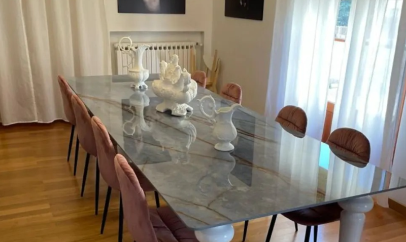Blat kuchenny marmur niebieski brąz Florim Marble Azure Gloss 160x320 12mm 167019