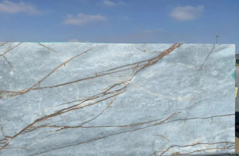 Spieki kwarcowe marmur niebieski brąz Florim Marble Azure mat 160x320 12mm 167025