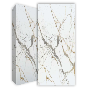 Küchenarbeitsplatte Weiß Beige Florim Marble Eternal Gold Hochglanz 160x320 12mm