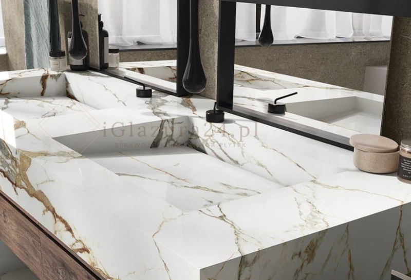 Spieki kuchenny blat białe beż Florim Marble Eternal Gold Gloss 160x320 12mm 167047