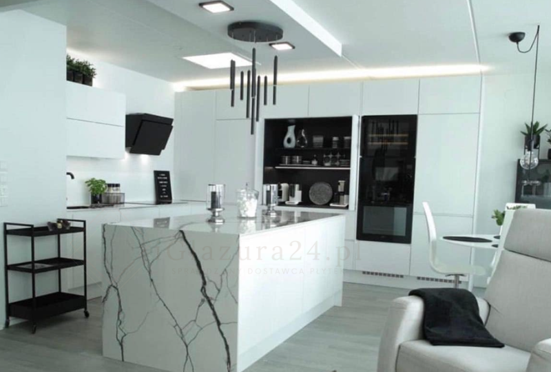 Spiek kwarcowy marmur biały Florim B&W_Marble Breach White Gloss 160x320 12mm 167064