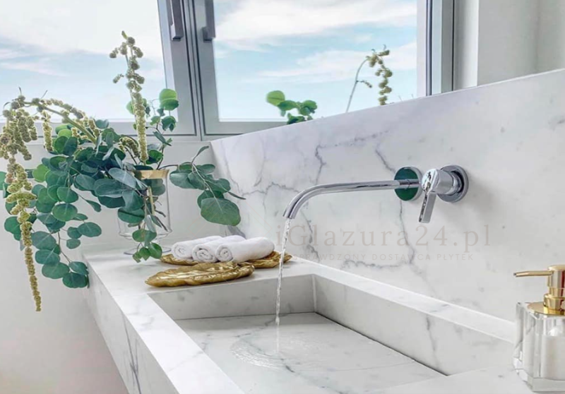 Blat kuchenny marmur biały Florim Marble Statuario Gloss 160x320 6mm 167097