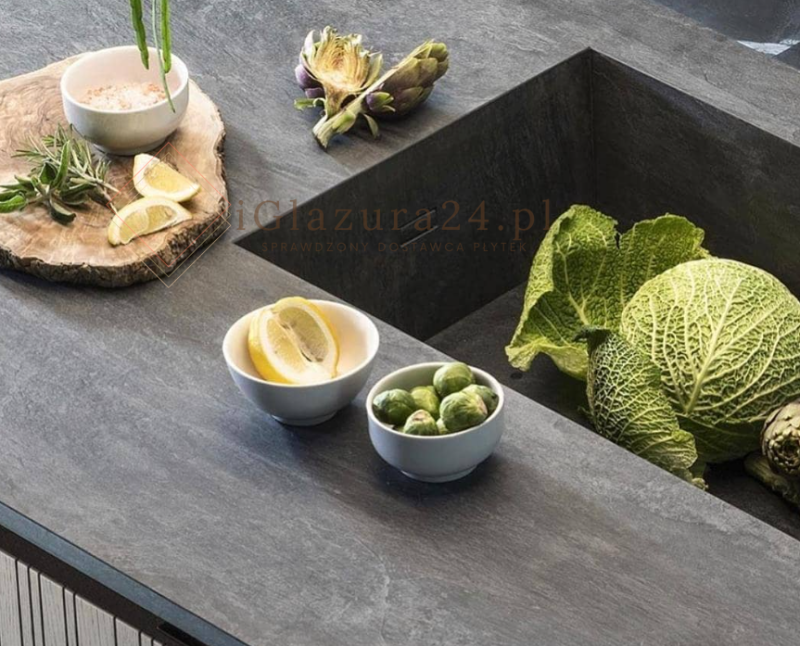 Spiek kwarcowy marmur ciemno szary perła Florim Stone Noir Mat 160x320 6mm 167180