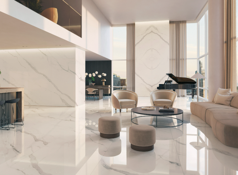 Spiek kwarcowy marmur biały beż Porcelanosa Marmol Aria White Nature 02 Mat 120X270 6mm 167454