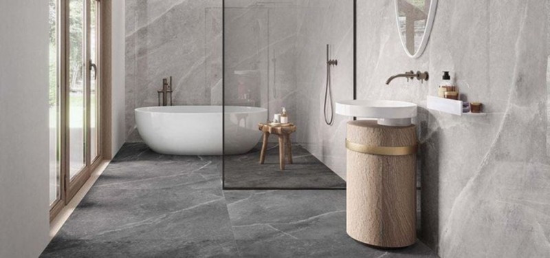 Casalgrande Padana Supreme Grey Lucido 60X120 płytki gresowe imitujące kamień 9mm 168097