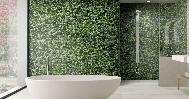 Płytki dekor zielone liście Casalgrande Padana Limpha Gelsomino 120x240 6,5mm 168422