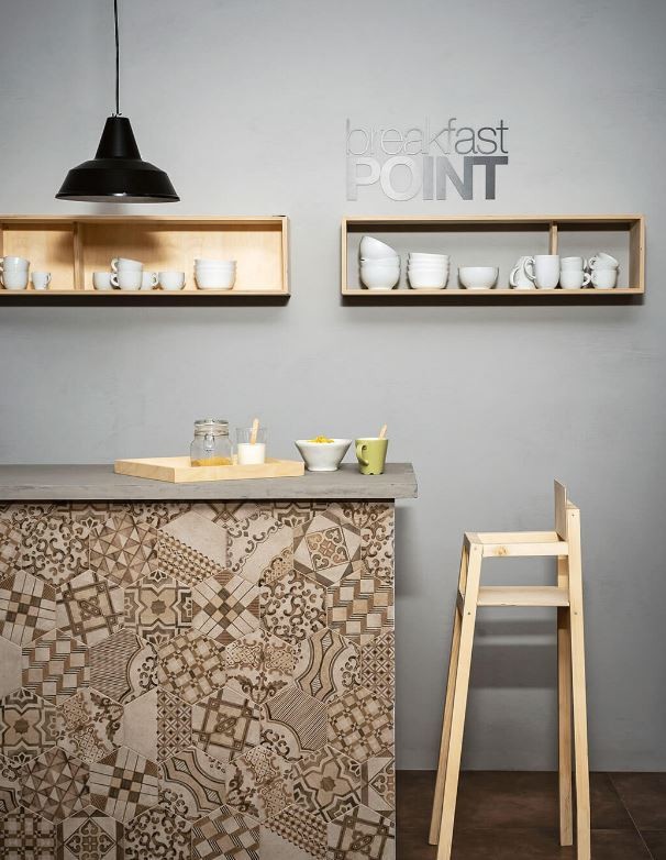 Sześciokątne plytki wzorzystę brązowe patchwork Clays Decoro Earth,Sand,Shell 21x18,2 36253
