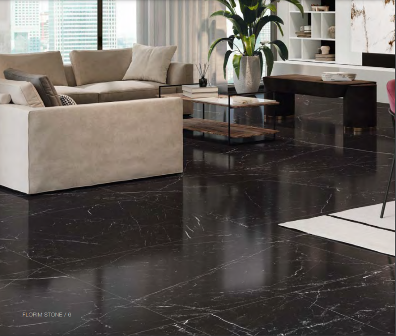 Spiek kwarcowy 12mm Florim Stone Nero Marquina Mat 320x160 cm 172321