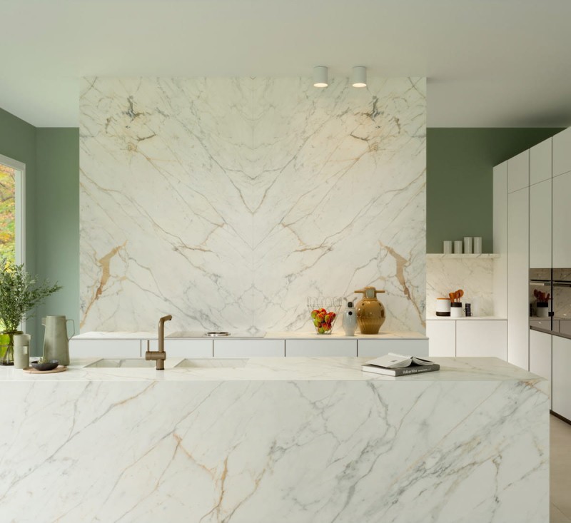 Spiek kwarcowy Grande Marazzi Golden White Lux 320x160x0,6 cm 172381