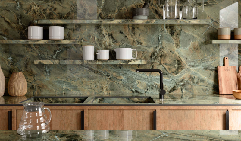 Spiek kwarcowy Grande Marazzi Verde Borgogna Lux 320x160x0,6 cm 172577