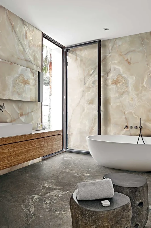 Onyx&More White Porphyry Slate-hammered 120x240x0,6 cm 174437