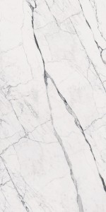 Marmor Ewig Weiß B Glänzend STU 160x320x1,2 cm, mit Netz, nicht rektifiziert