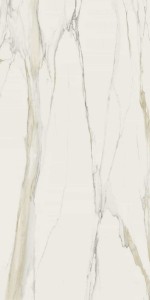Marmor Calacatta Gold A Glänzend STU 160x320x1,2 cm, mit Netz, nicht rektifiziert