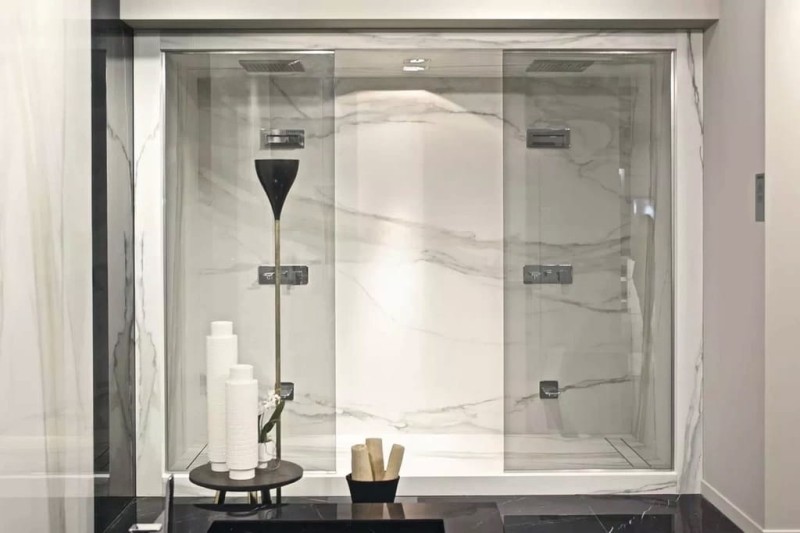 Marble Calacatta Gold A Glossy STU 160x320x1,2 cm, z siatką, nierektyfikowana 178871