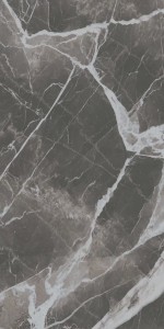 Calacatta Schwarz Glänzend 160x320x0,6 cm, Klasse 2