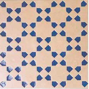 WOW Bejmat Dekor Keks Azur 15x15 dekorative Feinsteinzeugfliese