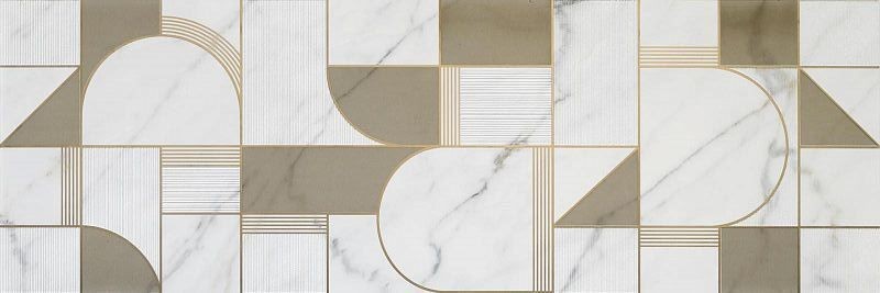 Marazzi Allmarble Altissimo Golden White Satin Decoro Club 40x120 M8T5 płytka ścienna 136820