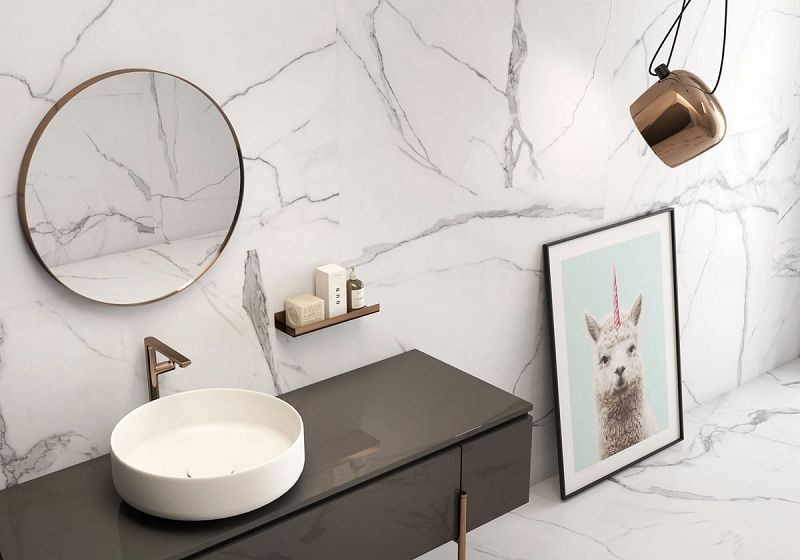 Geotiles Nilo Blanco Polished Rectified 90x90 płytka podłogowa imitująca marmur 132527