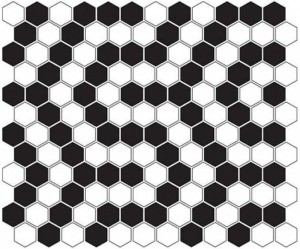 Dunin Mini Hexagon Mosaik Schwarz-Weiß Koralle 26x30