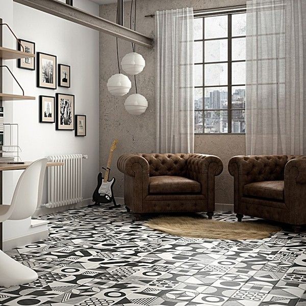 Equipe Caprice Deco Patchwork B&W 20x20 płytka gresowa 127002