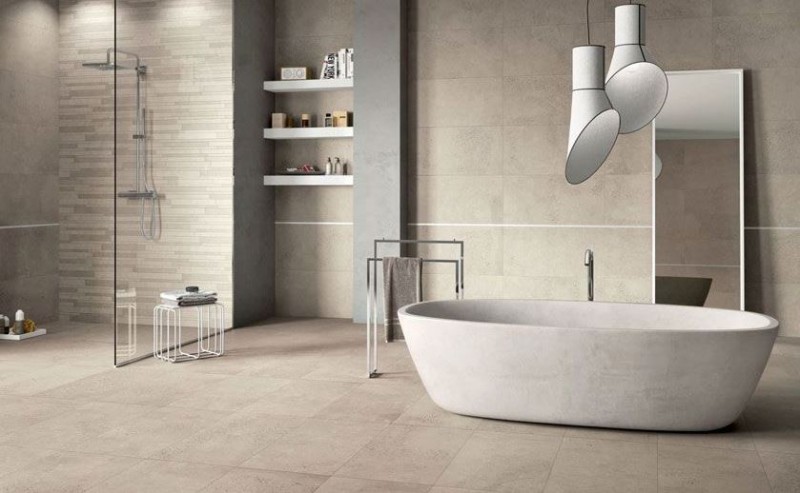 Gres wielkoformatowy beżowy beton ABK Alpes Ivory raw lapatto 60x120 80907